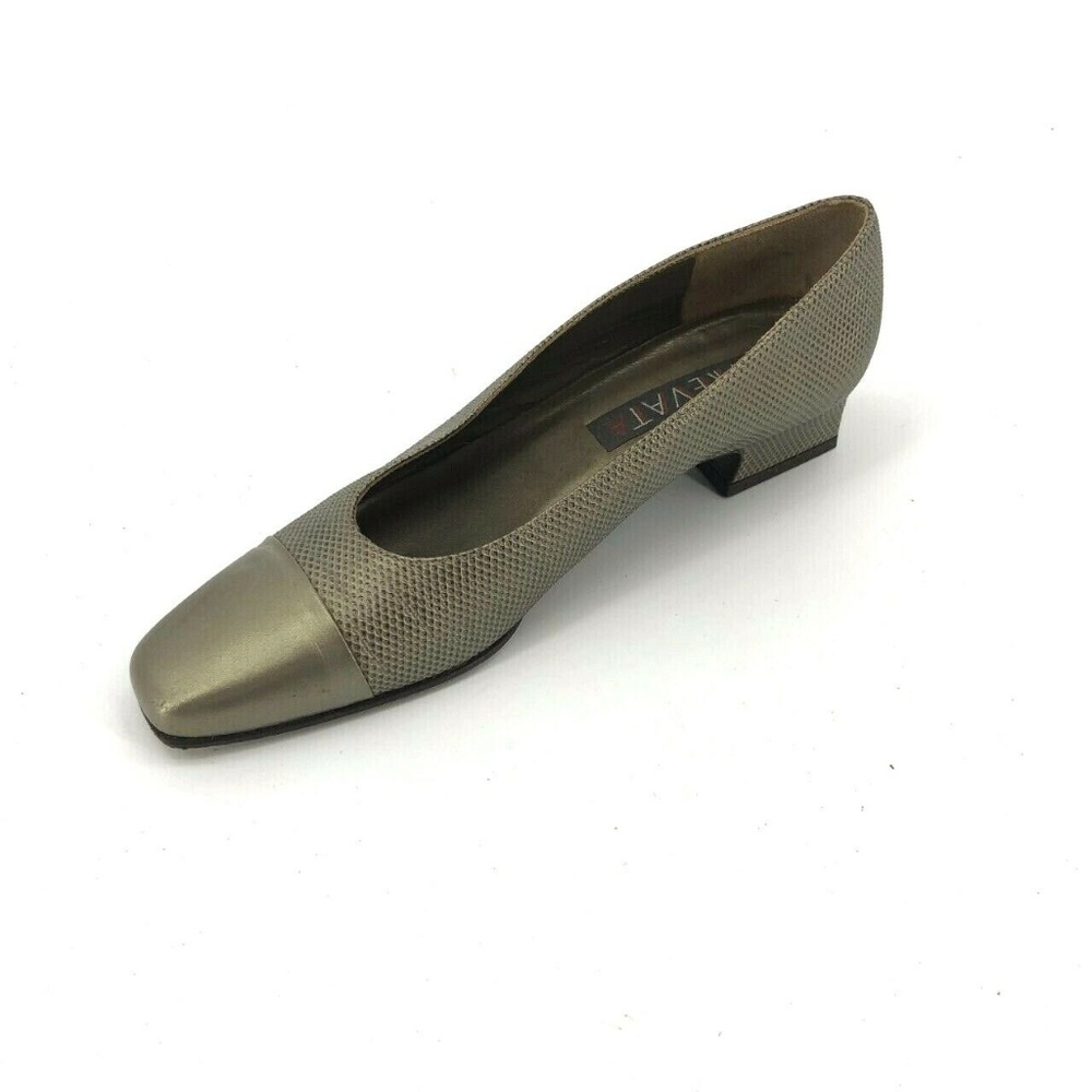 Prevata Cap Toe Square Toe Low Block Heels Sz 8AA